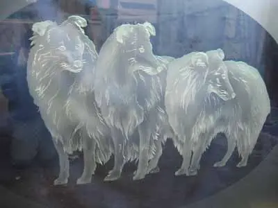 エッチングガラス　装飾ミラー・他の制作事例